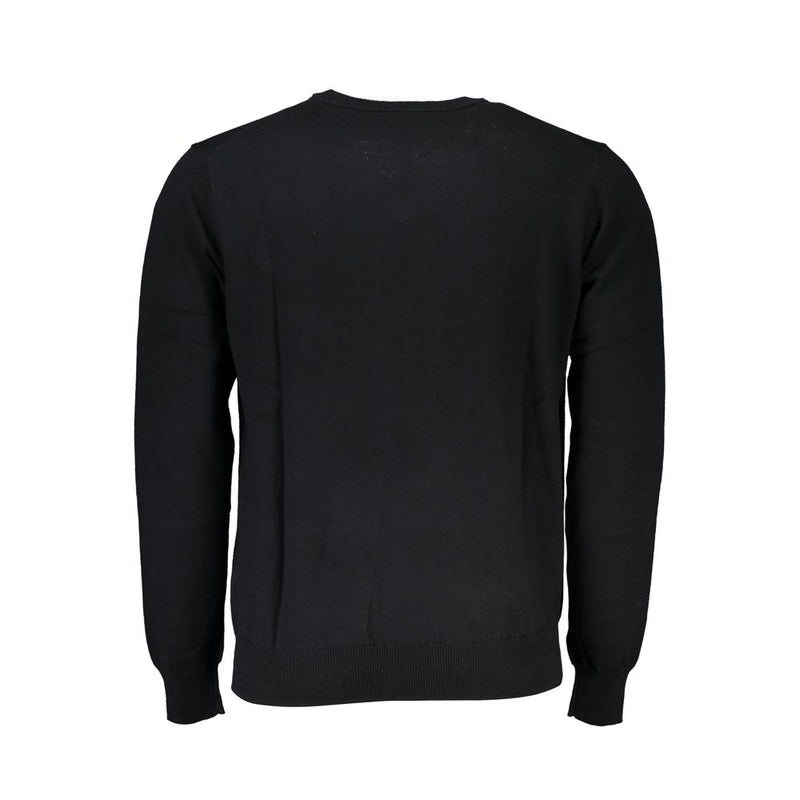 Pull noir élégant à col en V brodé de Harmont &amp; Blaine