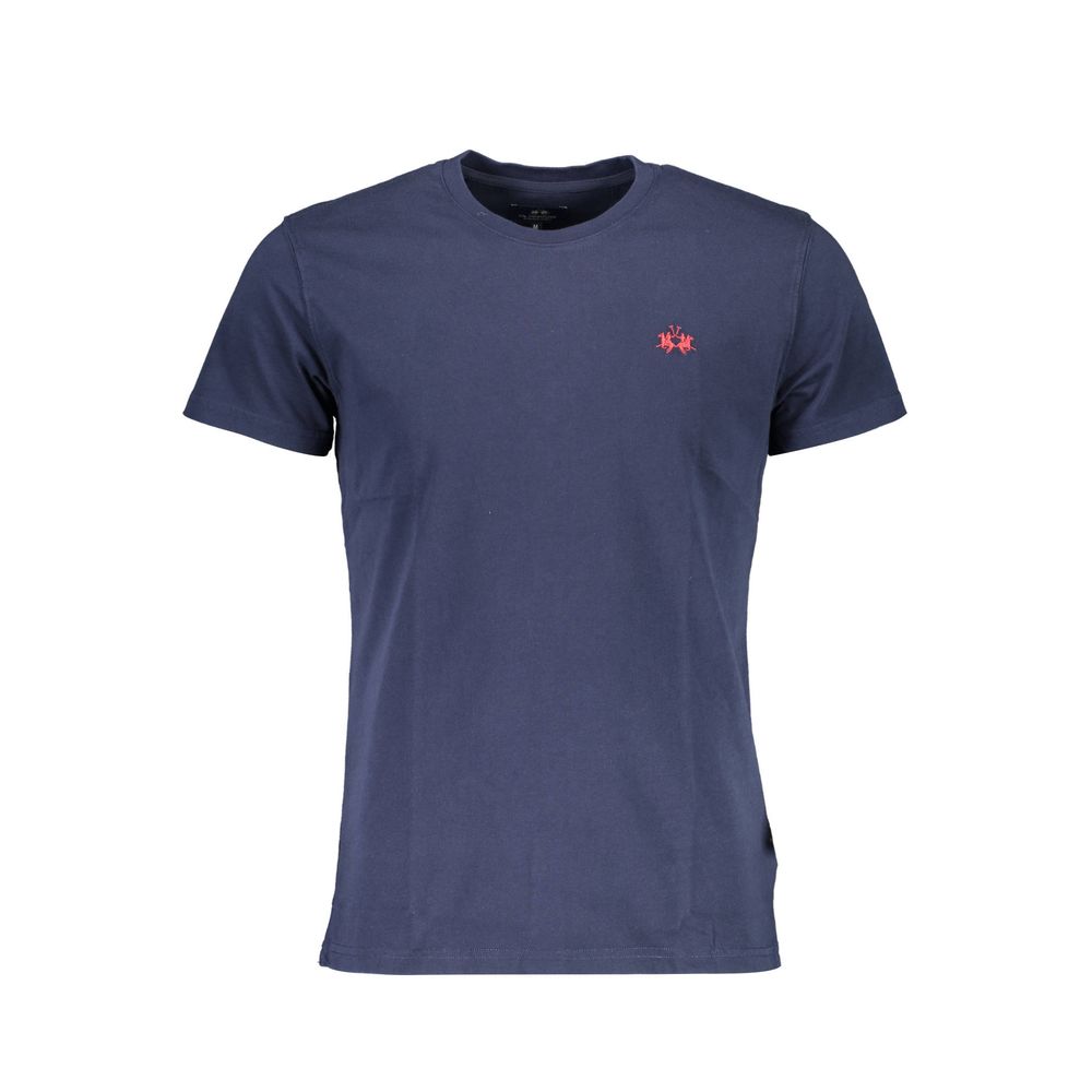 T-shirt en coton à col rond La Martina, élégant et brodé.