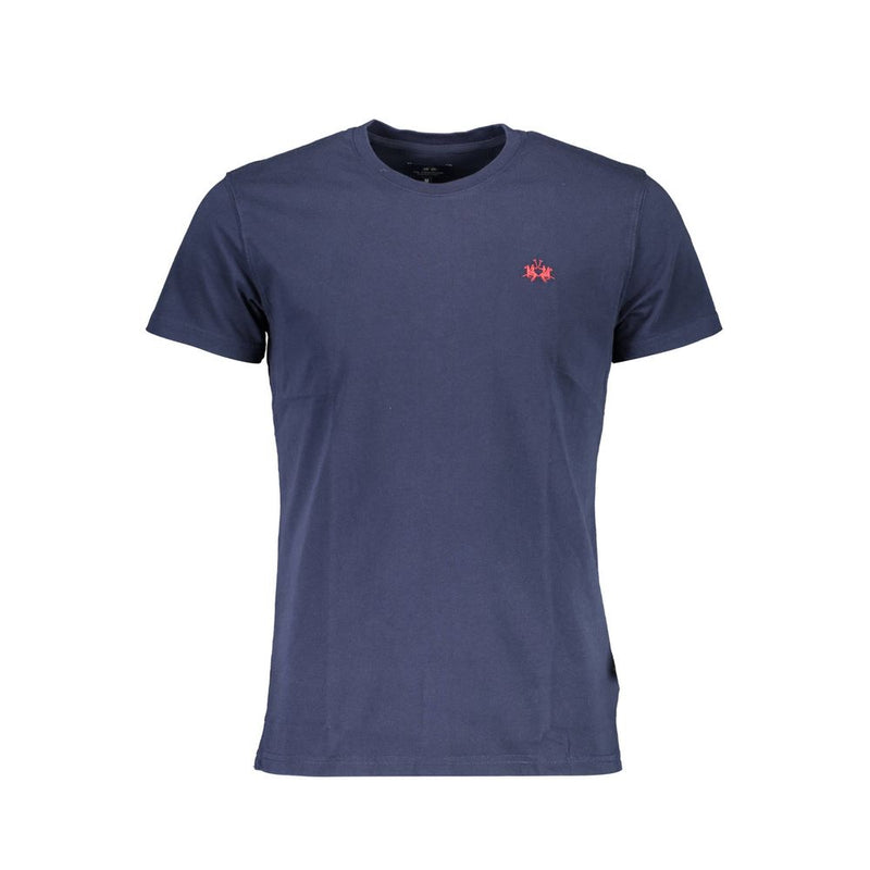 T-shirt en coton à col rond La Martina, élégant et brodé.