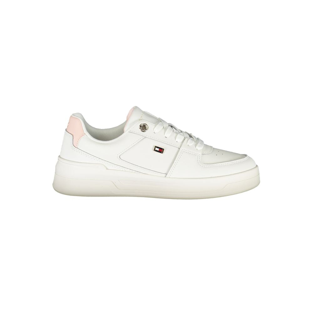 Tommy Hilfiger Sneakers Blanc Élégants à Lacets avec Détails Contrastés
