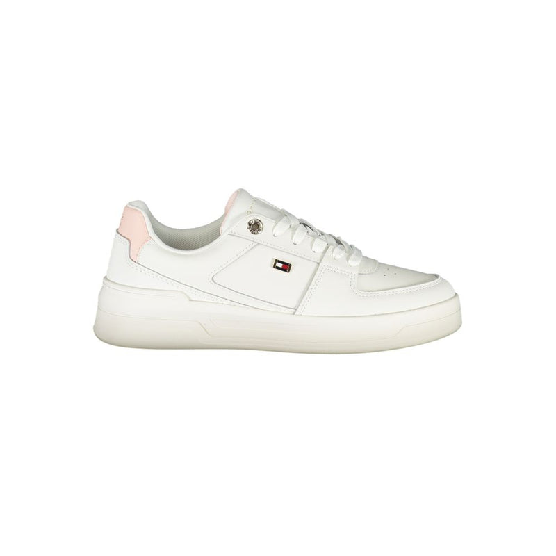 Tommy Hilfiger Sneakers Blanc Élégants à Lacets avec Détails Contrastés