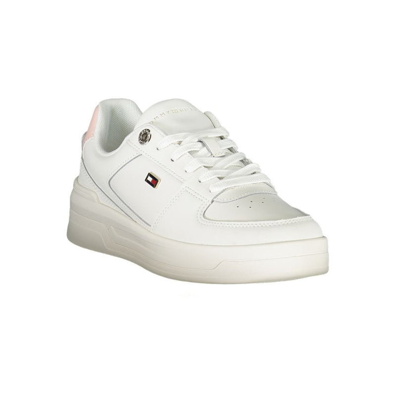 Tommy Hilfiger Sneakers Blanc Élégants à Lacets avec Détails Contrastés