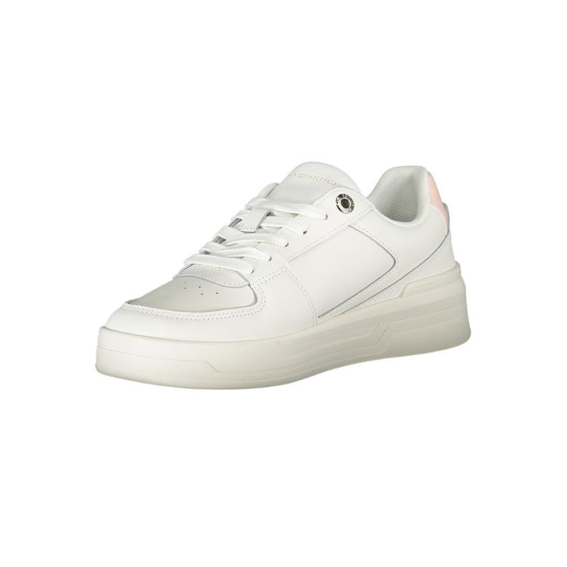 Tommy Hilfiger Sneakers Blanc Élégants à Lacets avec Détails Contrastés