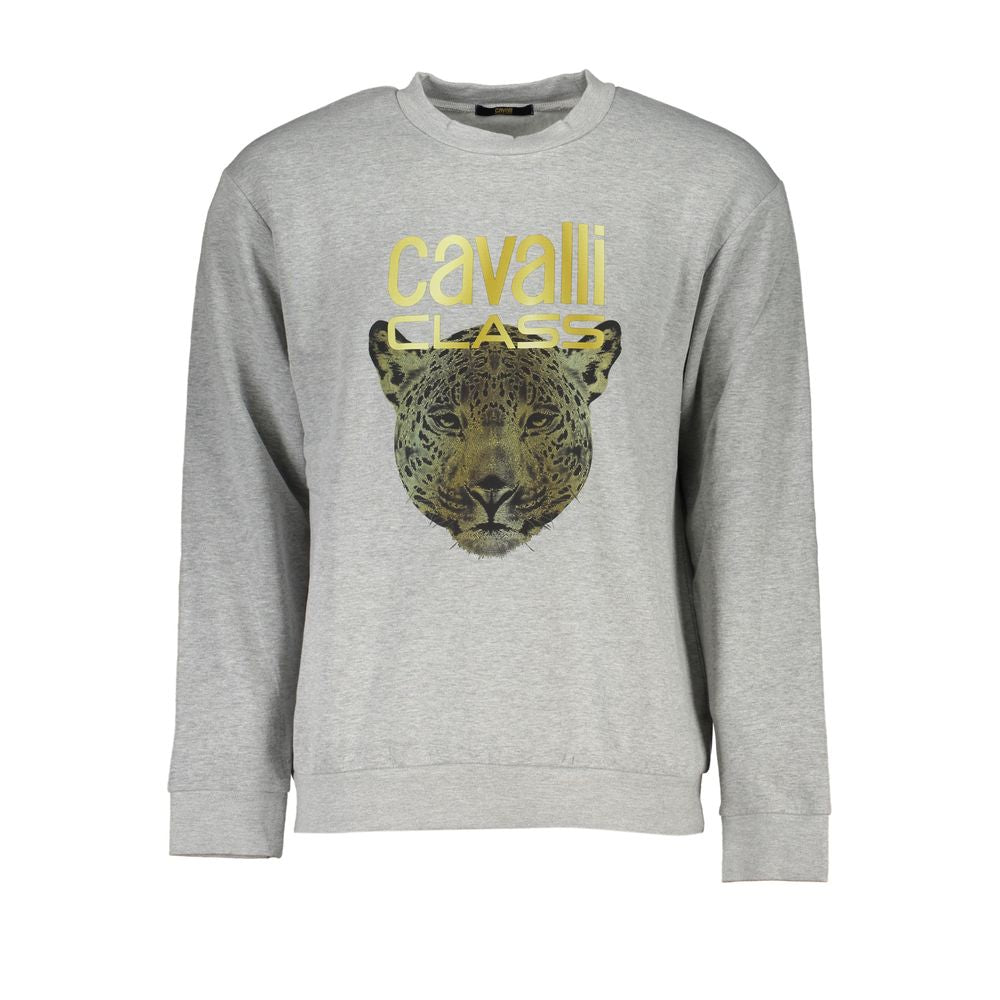 Pull en coton gris pour homme Cavalli Class