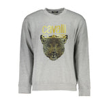 Pull en coton gris pour homme Cavalli Class
