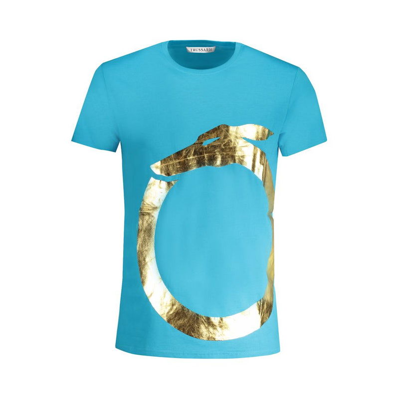 T-shirt homme en coton bleu clair de Trussardi