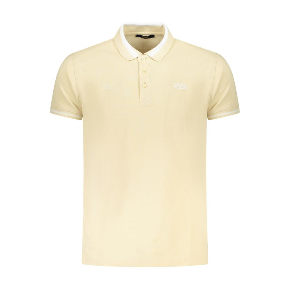 Polo homme en coton beige Cavalli Class