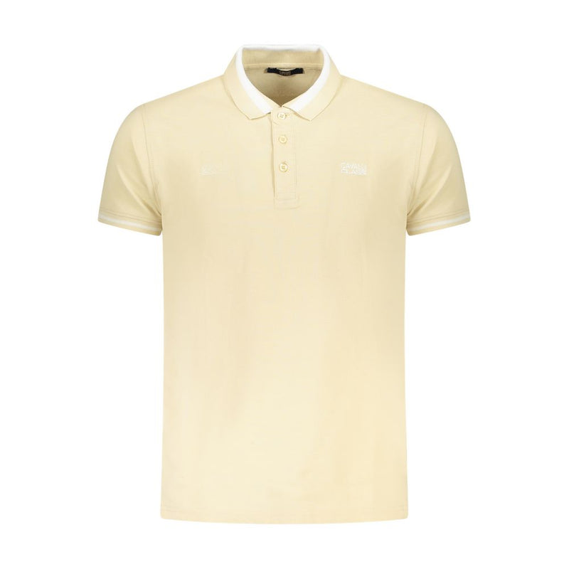 Polo homme en coton beige Cavalli Class