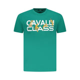 T-shirt homme en coton vert Cavalli Class