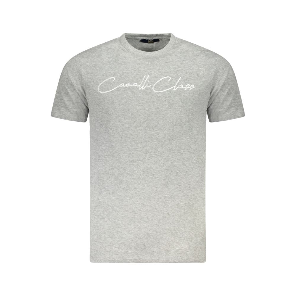T-shirt homme en coton gris Cavalli Class