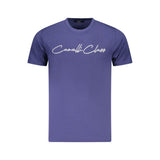 T-shirt homme en coton bleu Cavalli Class
