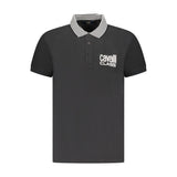 Polo homme en coton noir Cavalli Class