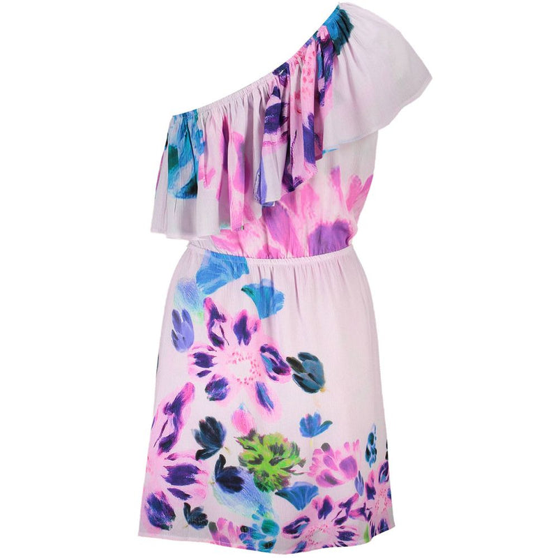 Robe Femme Desigual Rose en Viscose à Épaule Dénudée
