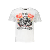 T-shirt homme en coton blanc Cavalli Class