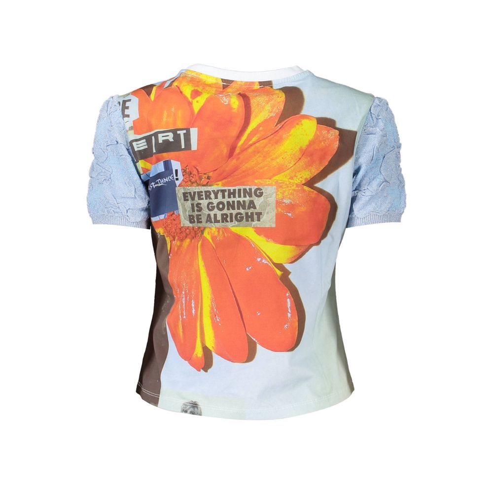 T-shirt femme en coton bleu Desigual