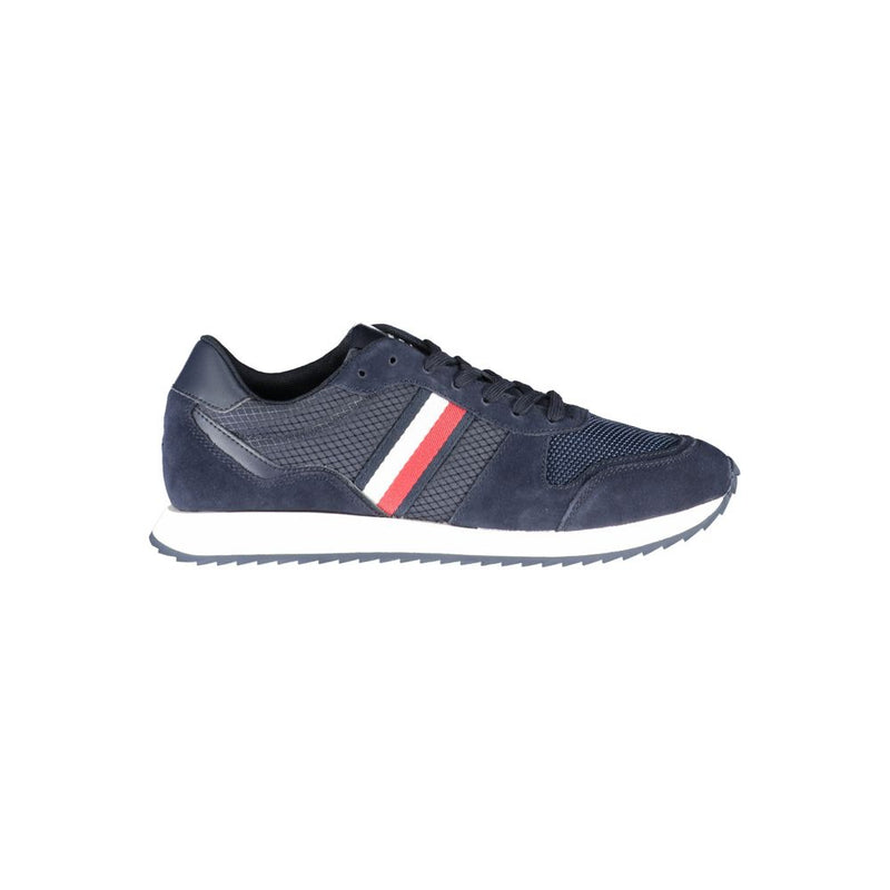 Tommy Hilfiger Blue Polyester Men Sneaker - Eco-Friendly Style