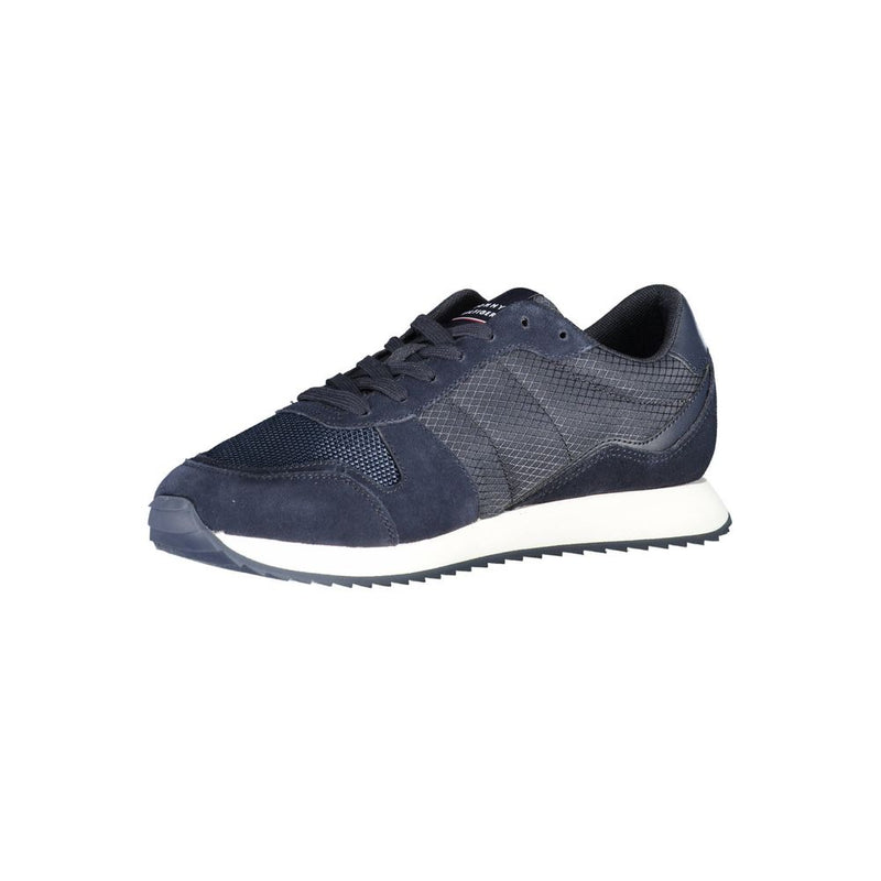 Tommy Hilfiger Blue Polyester Men Sneaker - Eco-Friendly Style