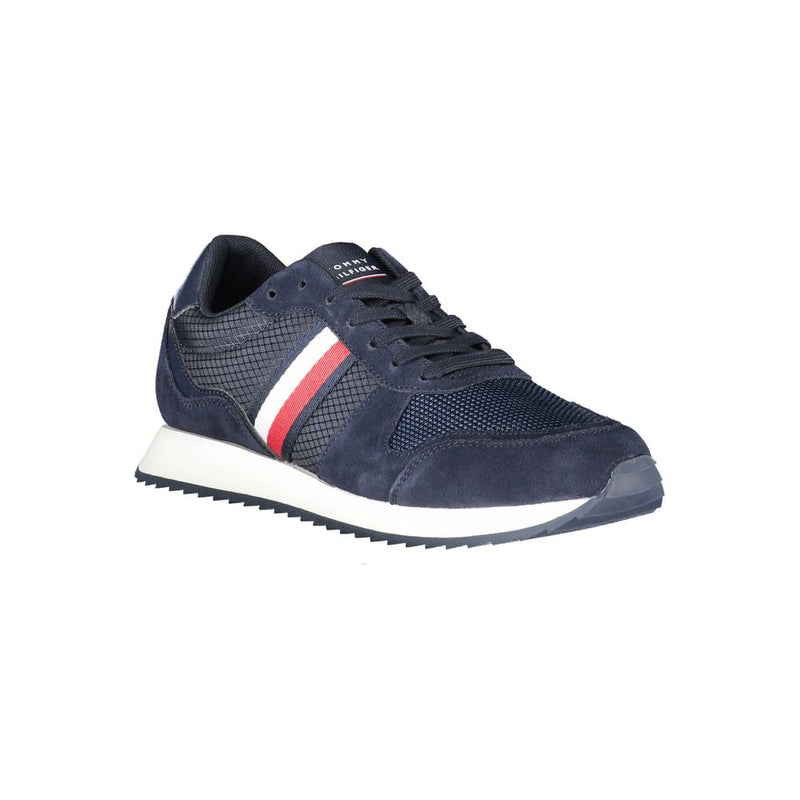 Tommy Hilfiger Blue Polyester Men Sneaker - Eco-Friendly Style