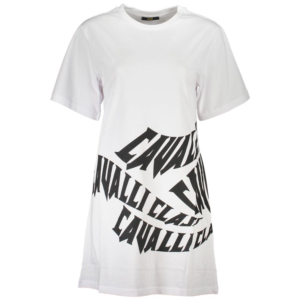 Robe Femme en Coton Blanc Cavalli Class - Chic et Élégante