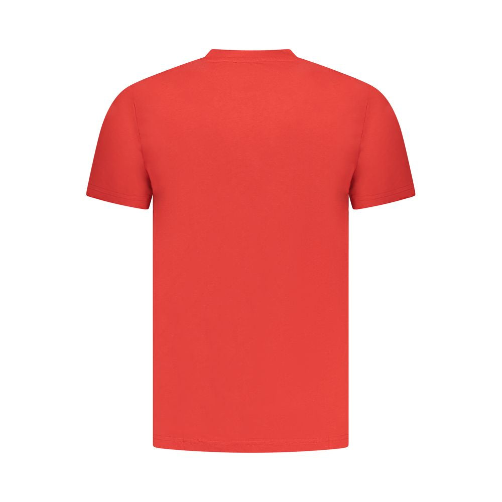 T-shirt homme en coton rouge Cavalli Class
