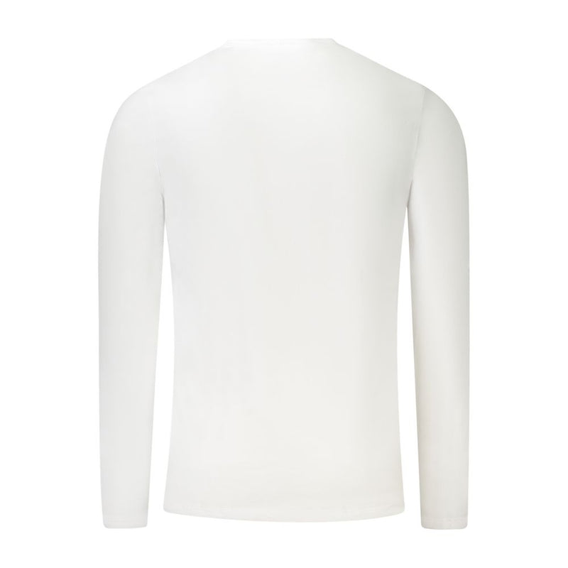 Pepe Jeans White Cotton Slim Fit Long Sleeve T-Shirt for Men