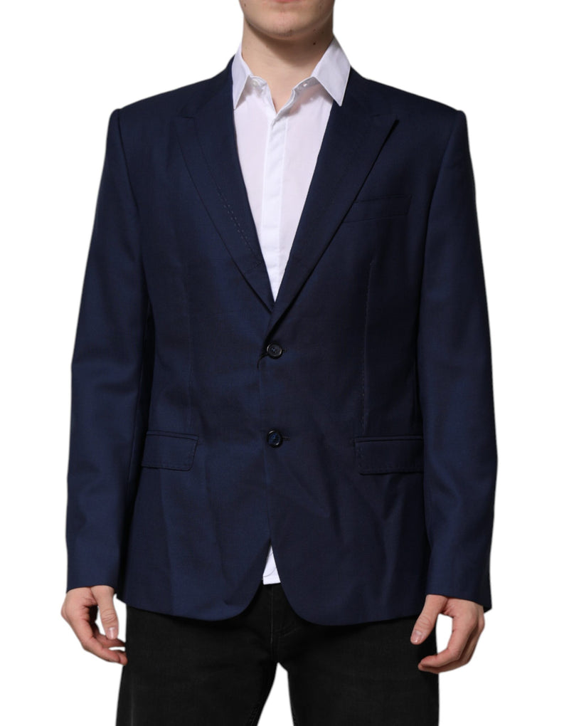 Dolce &amp; Gabbana, veste de costume bleu en laine, à simple boutonnage.