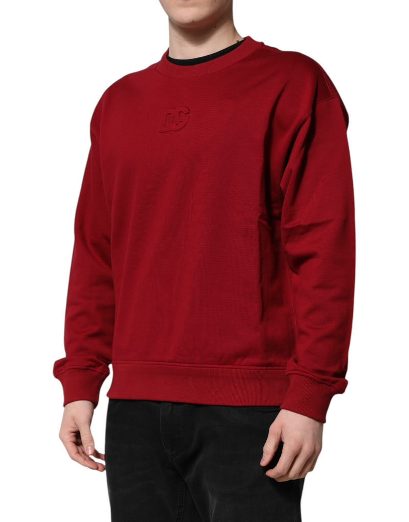 Pull en coton à col rond avec logo rouge en relief de Dolce &amp; Gabbana