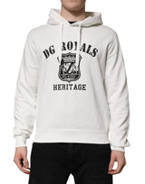 Pull à capuche en coton blanc avec imprimé DG ROYAL de Dolce &amp; Gabbana