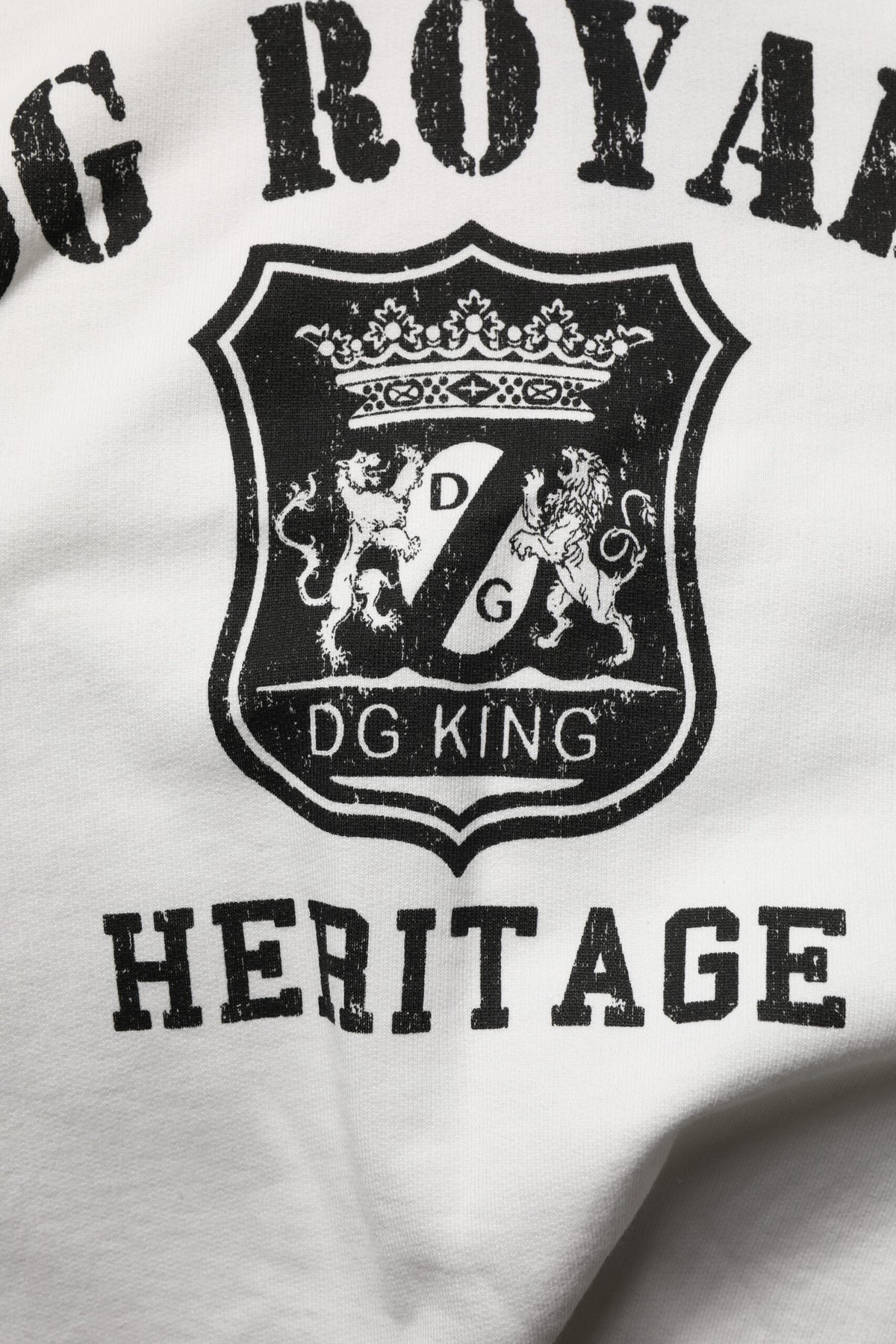 Pull à capuche en coton blanc avec imprimé DG ROYAL de Dolce &amp; Gabbana