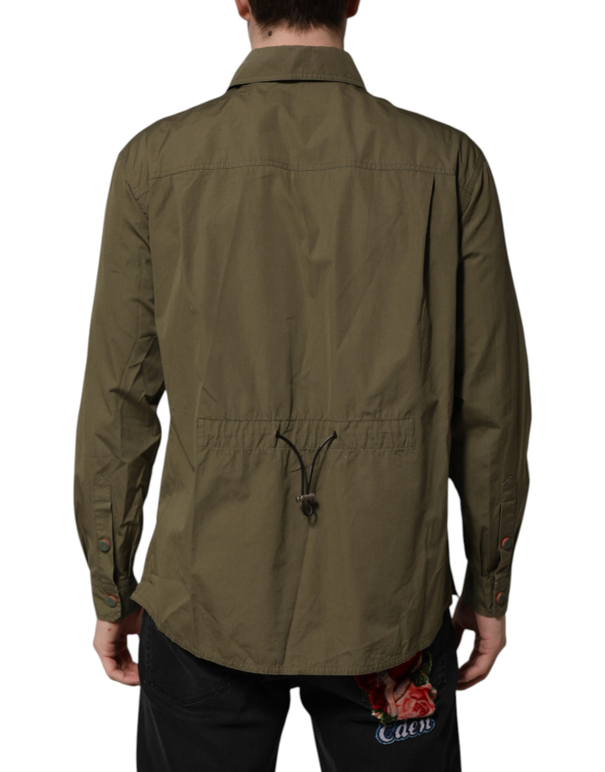 Chemise à manches longues et col boutonné vert armée de Dolce &amp; Gabbana