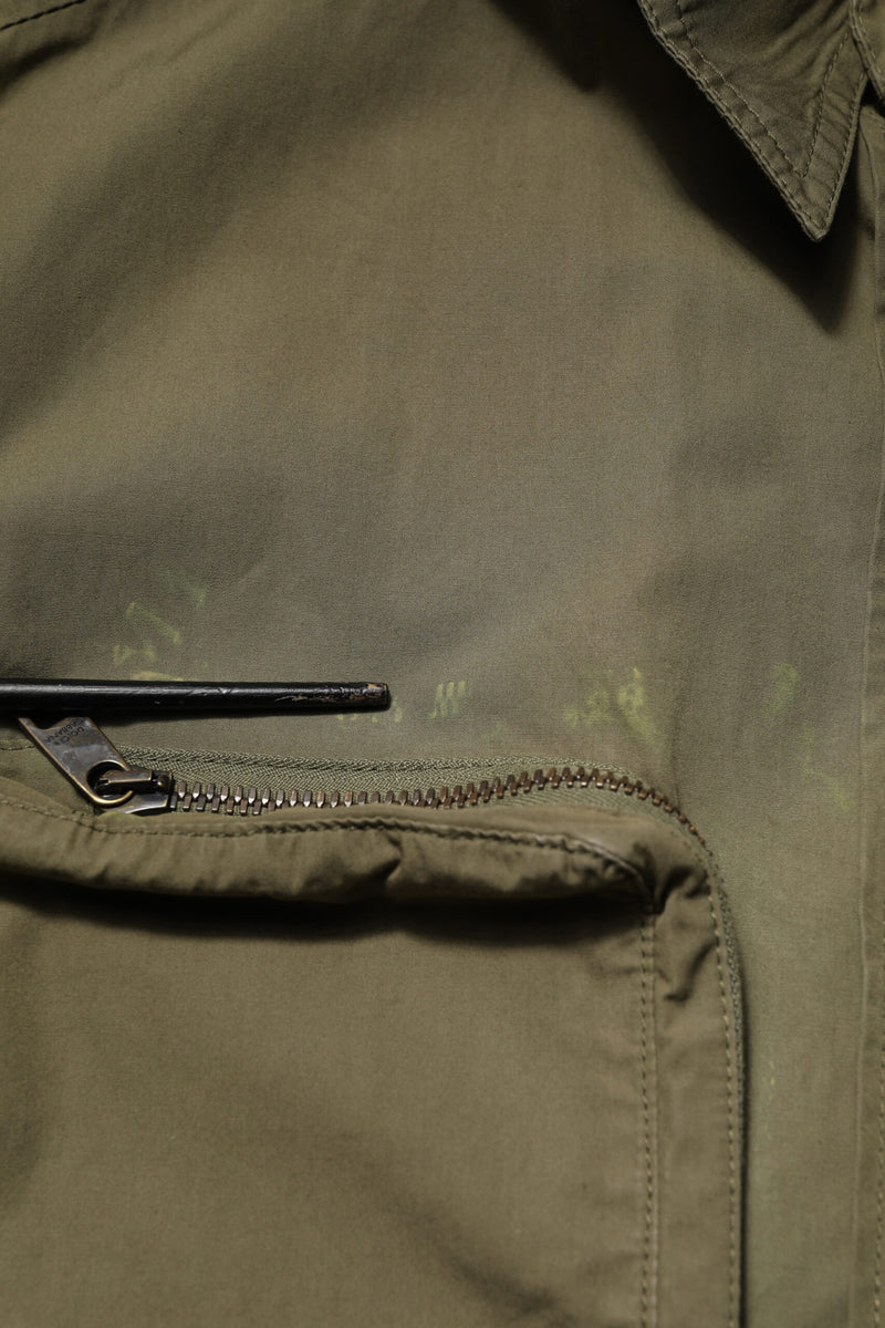 Chemise à manches longues et col boutonné vert armée de Dolce &amp; Gabbana