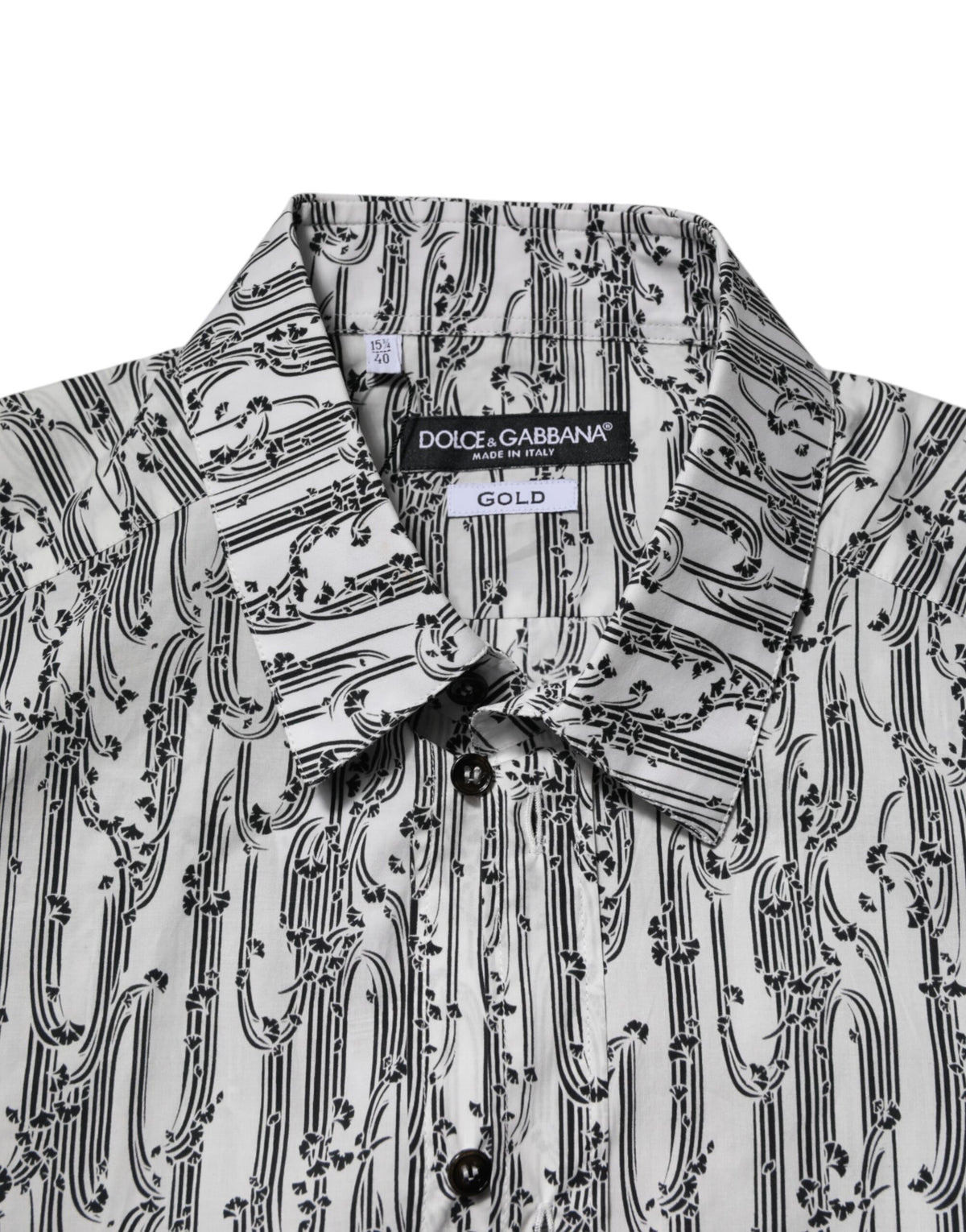 Chemise casual à manches longues blanche à imprimé floral de Dolce &amp; Gabbana