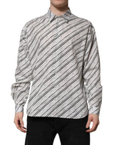 Chemise habillée homme à manches longues rayée blanche Dolce &amp; Gabbana