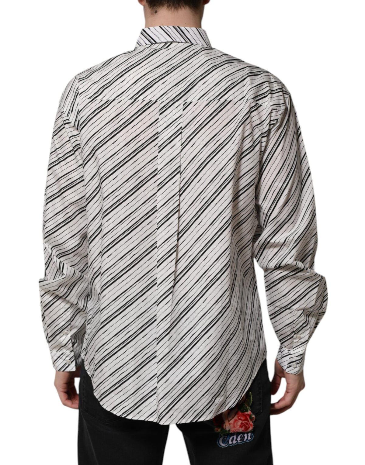 Chemise habillée homme à manches longues rayée blanche Dolce &amp; Gabbana