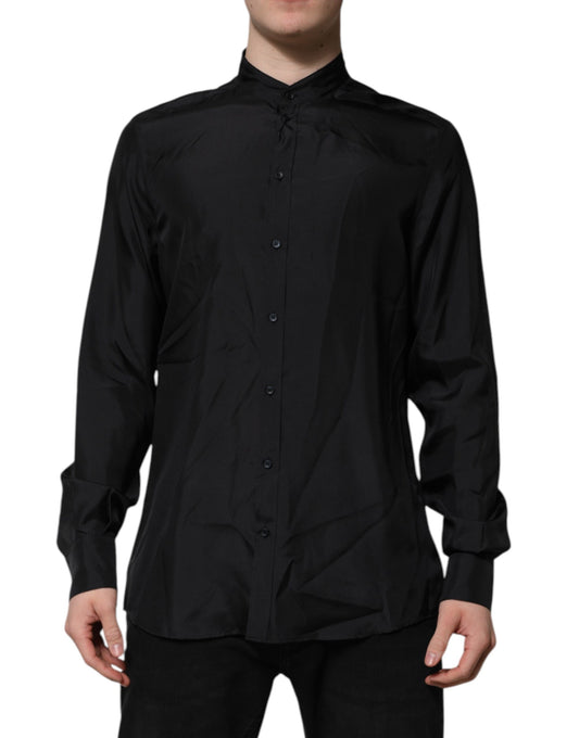 Chemise de cérémonie pour homme en soie bleu foncé MARTINI de Dolce & Gabbana