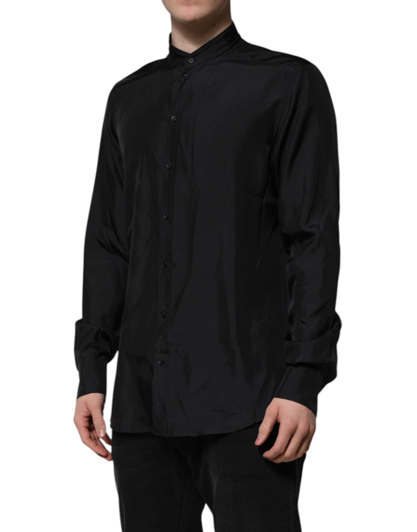 Dolce & Gabbana donkerblauwe zijden MARTINI heren overhemd voor formele gelegenheden