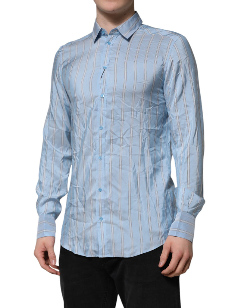 Chemise à manches longues rayée bleue MARTINI de Dolce &amp; Gabbana