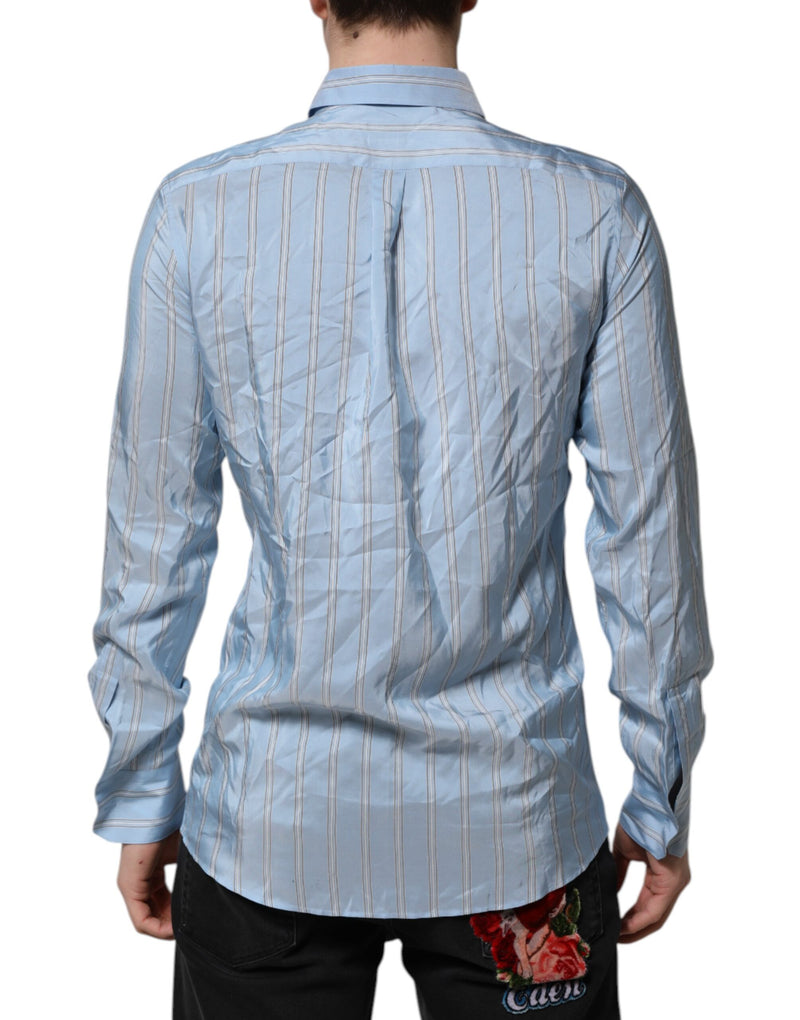 Chemise à manches longues rayée bleue MARTINI de Dolce &amp; Gabbana