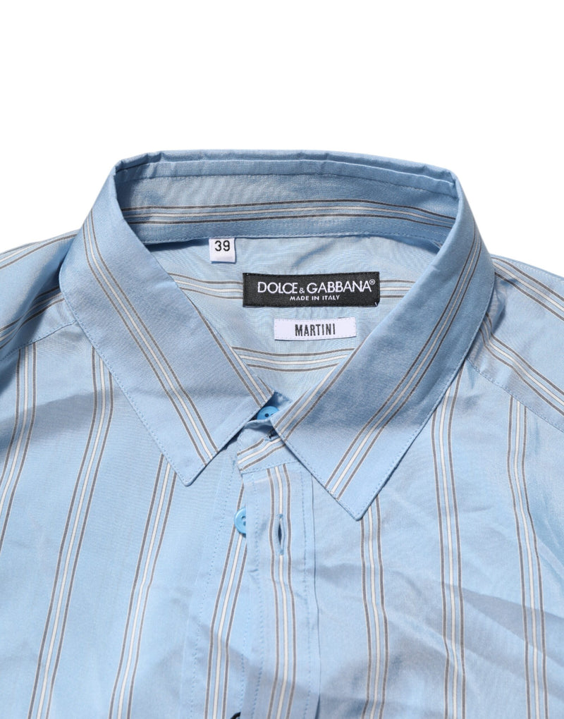 Chemise à manches longues rayée bleue MARTINI de Dolce &amp; Gabbana