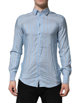 Chemise de ville à manches longues MARTINI rayée bleue de Dolce &amp; Gabbana