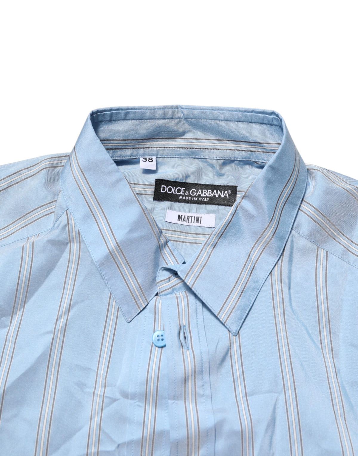 Chemise de ville à manches longues MARTINI rayée bleue de Dolce &amp; Gabbana