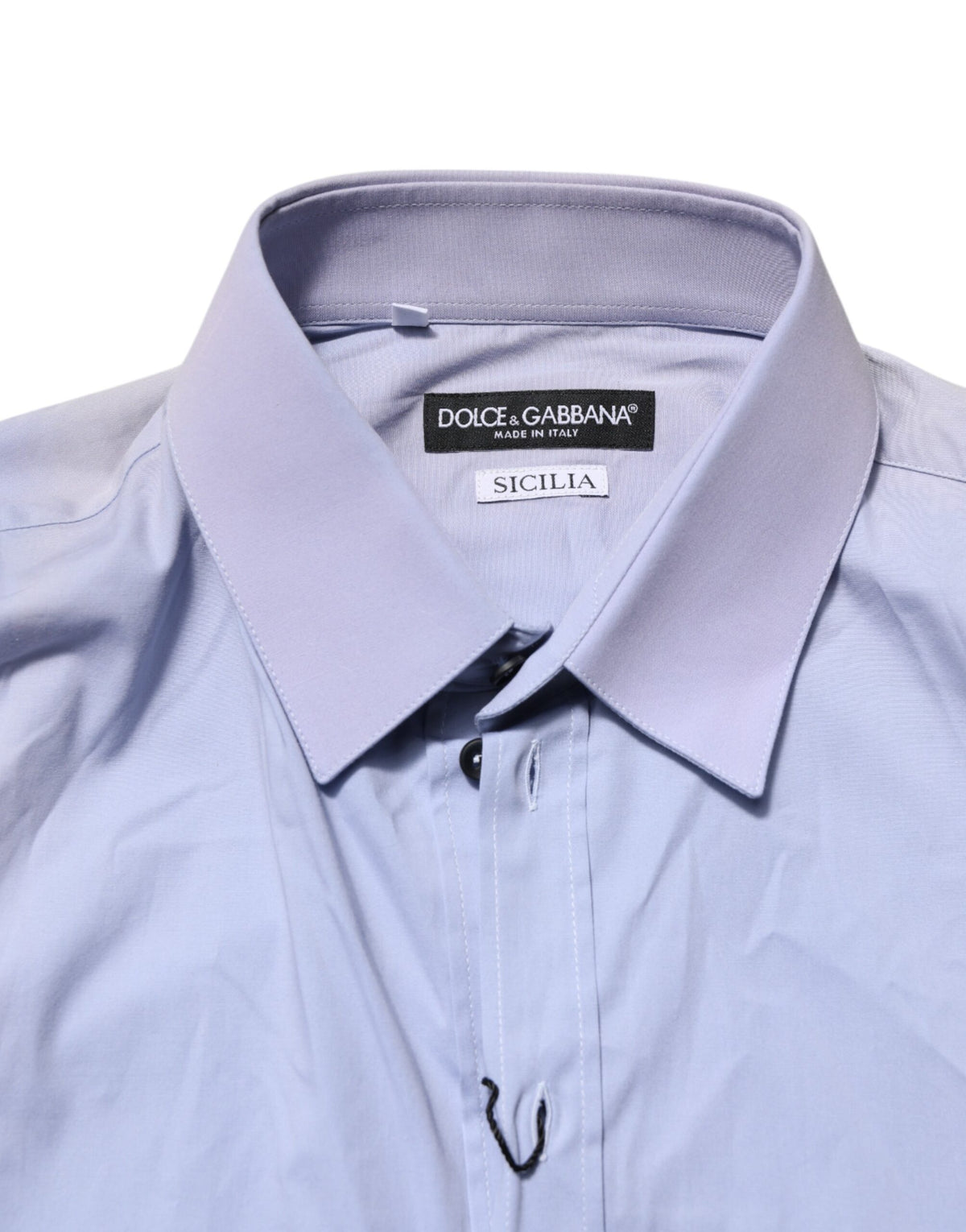 Chemise à manches longues Dolce &amp; Gabbana en coton bleu, modèle SICILIA