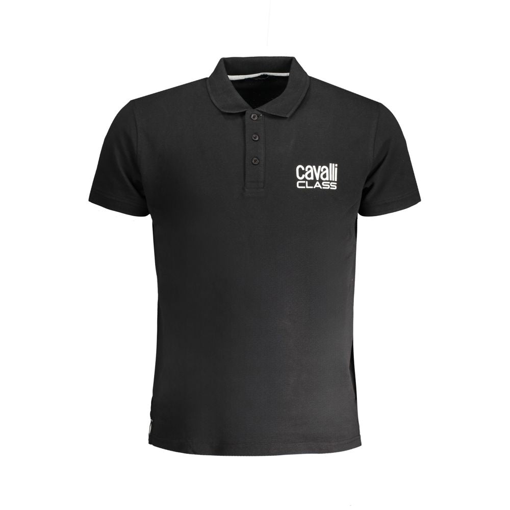 Polo en coton noir Cavalli Class