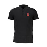 Polo homme en coton noir Cavalli Class