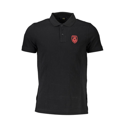 Polo homme en coton noir Cavalli Class