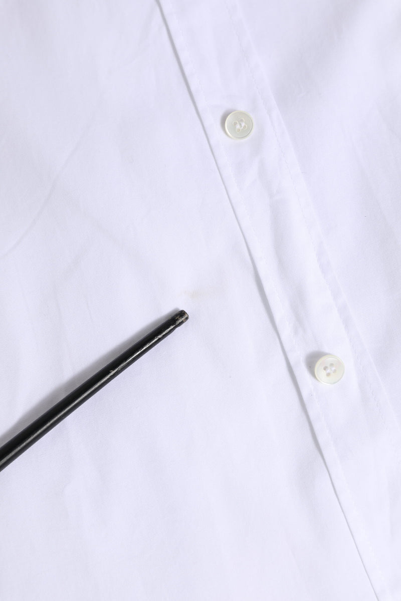 Chemise blanche en coton à manches longues, dorée, Dolce &amp; Gabbana.
