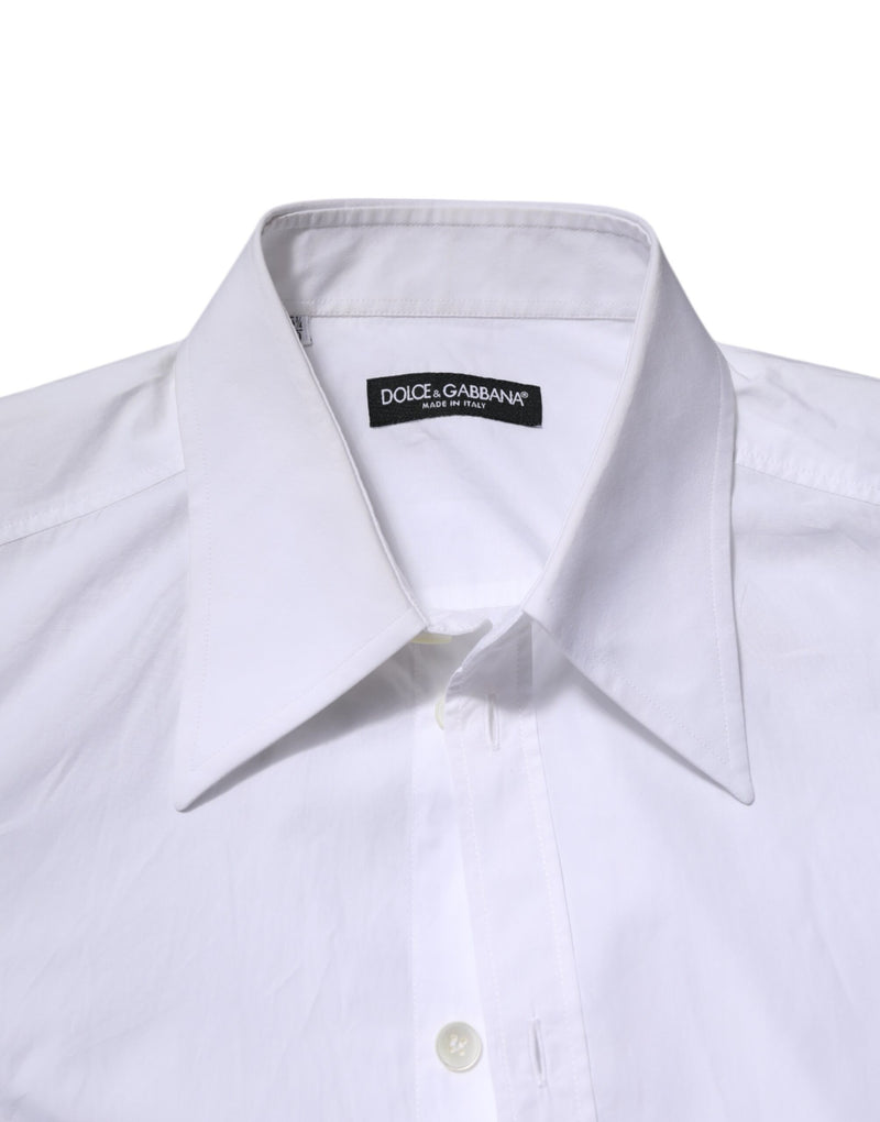 Chemise blanche en coton à manches longues Dolce &amp; Gabbana