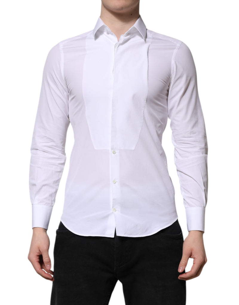 Chemise de ville homme en coton blanc à manches longues, dorée, Dolce &amp; Gabbana
