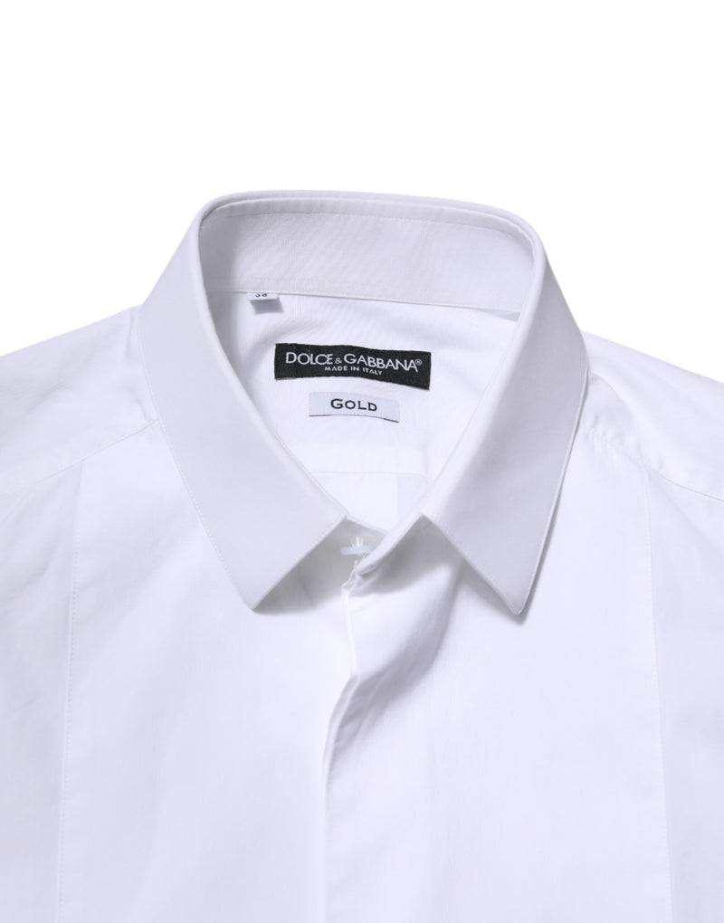 Chemise de ville homme en coton blanc à manches longues, dorée, Dolce &amp; Gabbana