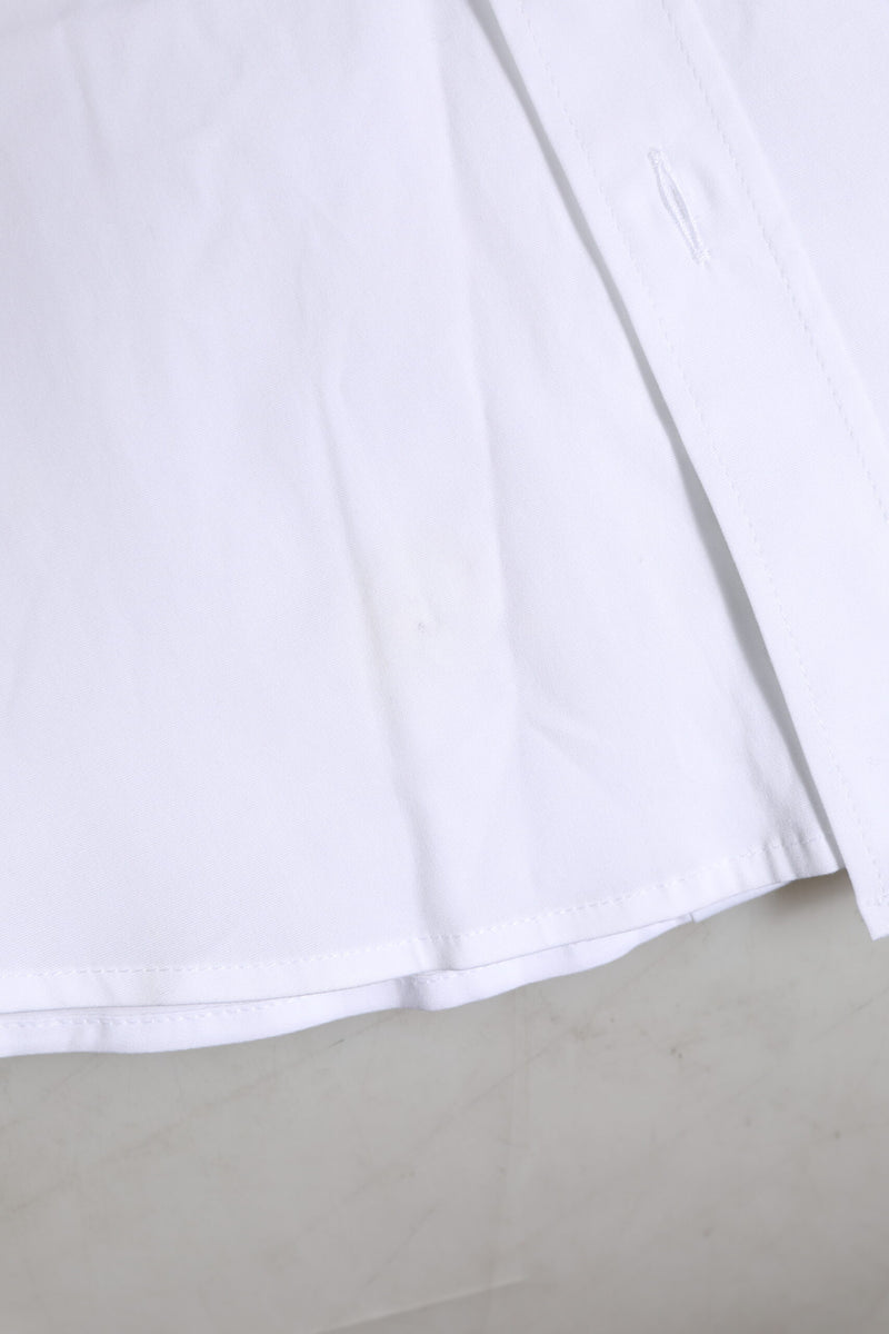 Chemise blanche en coton à manches longues, dorée, Dolce &amp; Gabbana.